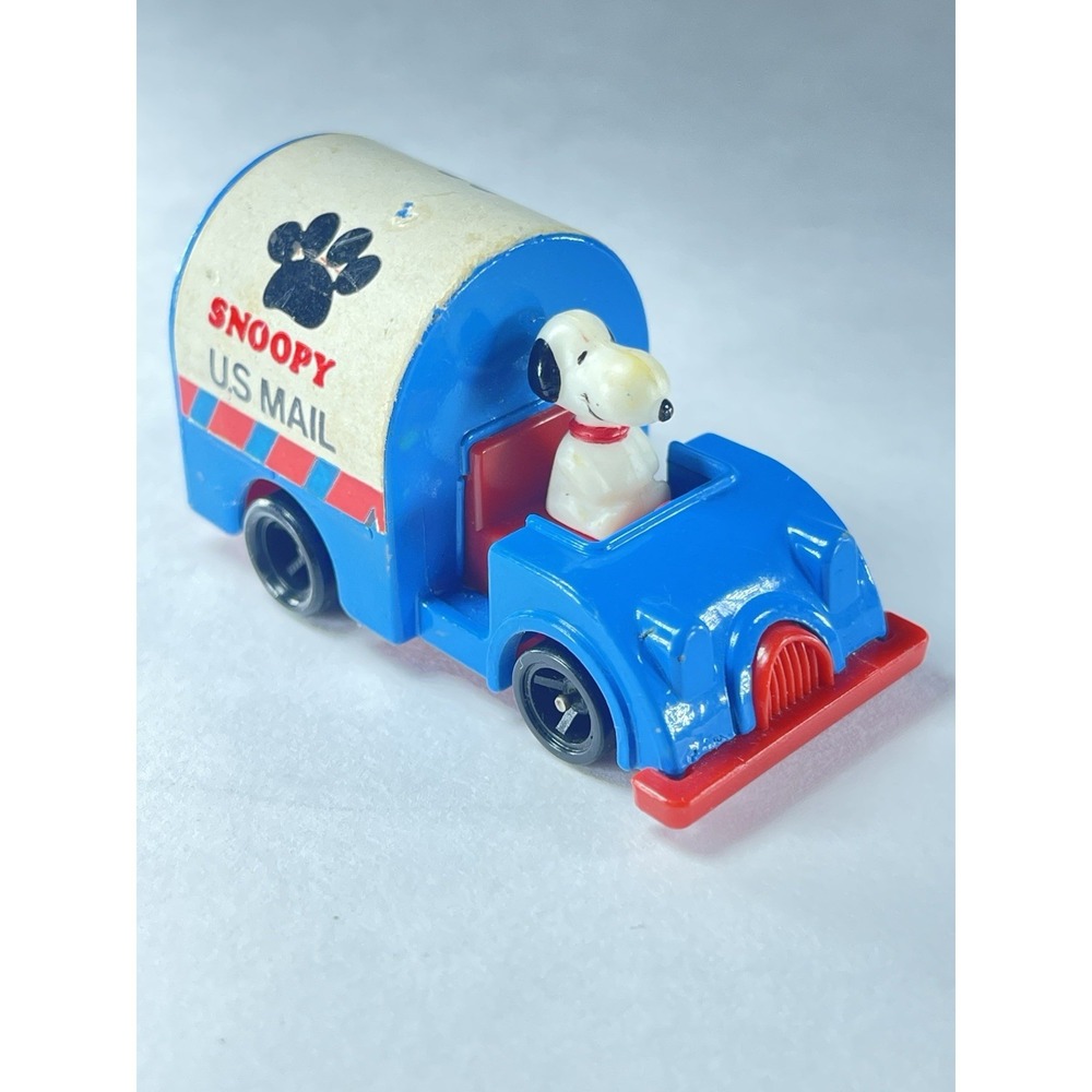 Aviva Hasbro Peanuts Snoopy Blue Die Cast Metal US Mail Truck 1958, 2 3/8x1 1/8"